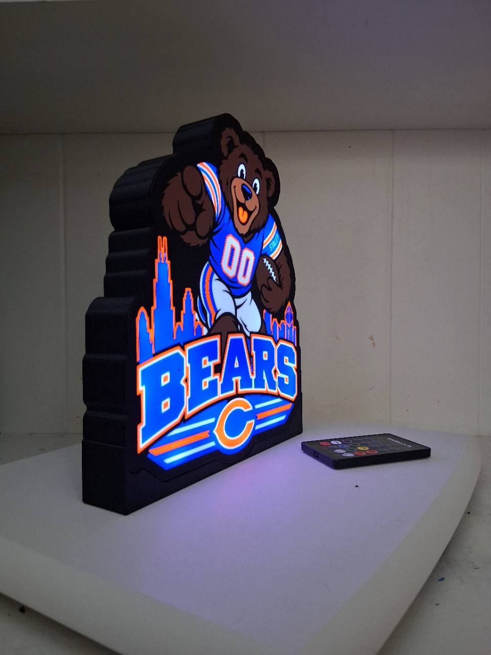 Staley Bears Mascot Fan LED Light Box Sign photo 2 – Lit Layer Creations